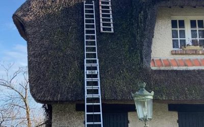 Réfection des faîtières et réparation d’une toiture en chaume