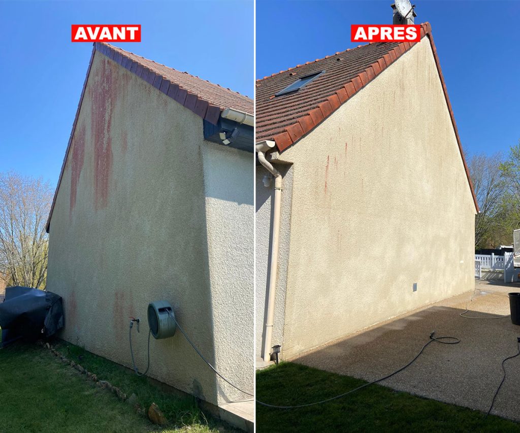 Façadier couvreur pour nettoyage de traces rouges sur façade à PorchevilleFaçadier couvreur pour nettoyage de traces rouges sur façade à Porcheville